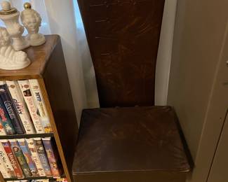 Men’s Vintage Valet Chair Butler or Gentleman’s Antique Nova Products Corp Brown Vinyl Mod 1950s