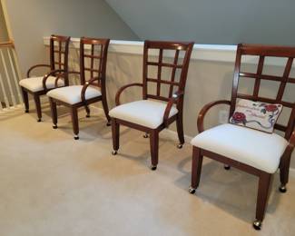 Bassett rolling dining chairs