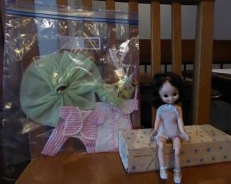 Betsy McCall with original box and three outfits
