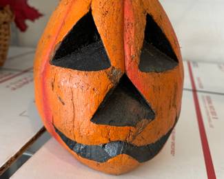 Carved coconut pumpkin