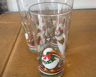 Libbey holiday goose glasses