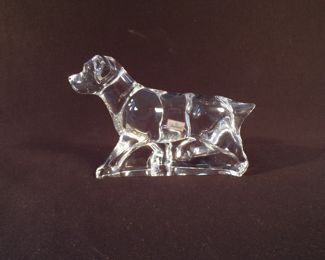 Signed Baccarat Crystal Pointer-Dog Figurine