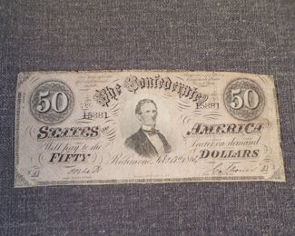 Confederate $50.00 bill