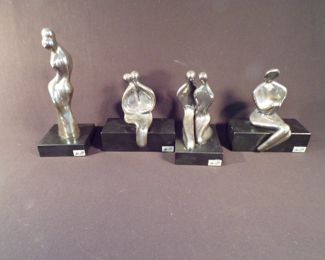 Lot of 4 Ben Zion Israel Sterling Silver Figural Sculptures