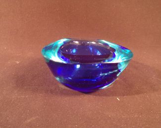 Murano Sommerso Glass Geode Ashtray