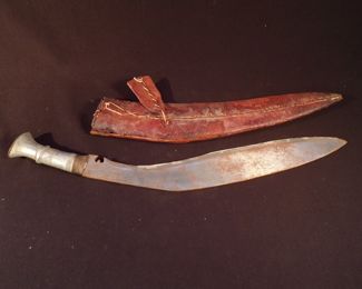 Indian Gurkha Knife with Leather Sheath 