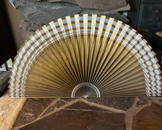 Art Decor Gold and White Paper Fan