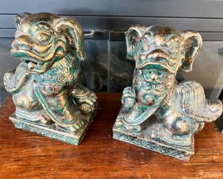 Pair of Vietnamese Foo Dog Statues