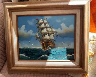 Ship Oil Painting by John AmBrose