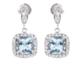 Aquamarine and Diamond Earrings