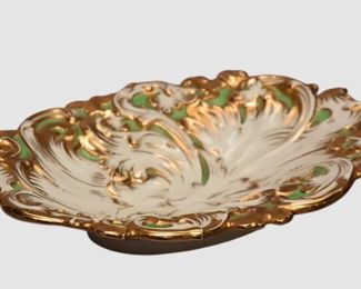 27. Meissen Gold and Green Serving Dish