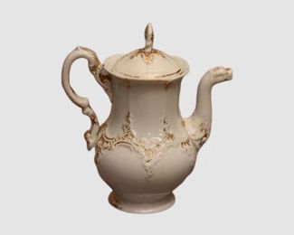 49. Meissen White and Gold Coffee Pot