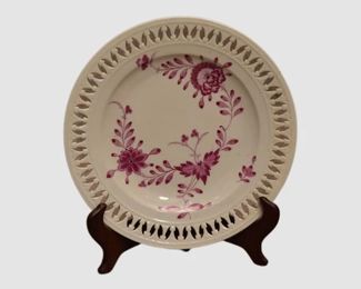 58. Meissen Pink and White Porcelain Plate