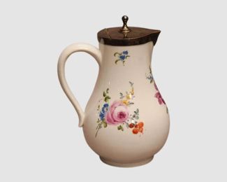 60. Meissen Porcelain and Brass Jug