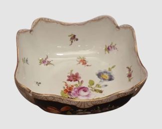 70. Meissen Porcelain Bowl Flower Decoration Handpainted