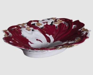 97. Meissen Crimson Painted Porcelain Bowl