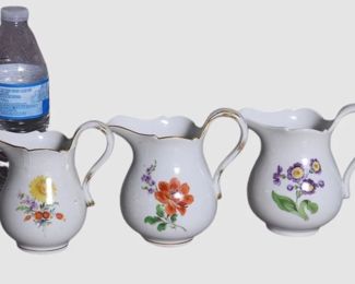 106. Three 3 Meissen Creamers