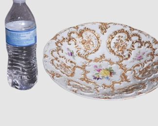 127. Meissen Gold and Floral Decor Porcelain Bowl