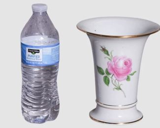 130. Meissen Pink Rose Vase