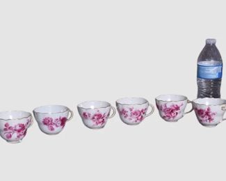 142. Six 6 Meissen Porcelain Tea Cups
