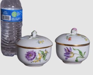 175. Two 2 Meissen Porcelain Round Lidded Jars