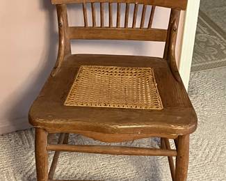 Antique cane seated wood chair