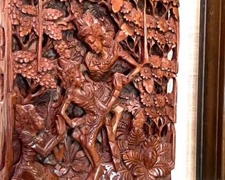 Indonesian Wood carved wall decor, very interesting!