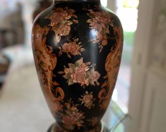 Beautifully hand painted porcelain lamps (2) by William Switzer 