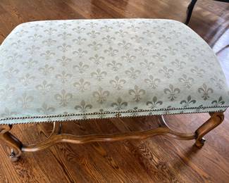 Beautiful ottoman upholstery by Brunschwig & Fils