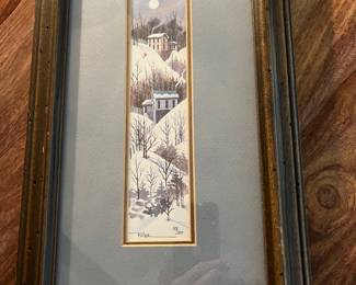 Winter scene painting by Fuller
