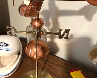 Copper & brass airplane weather vane
