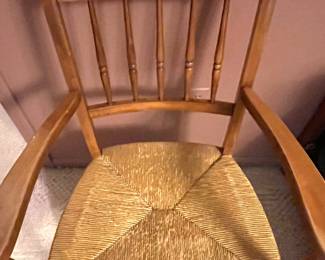 Vintage ladder back rush seat chair (pair)
