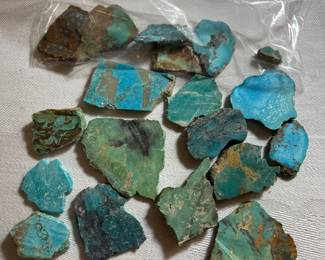 Slices of Arizona turquoise… beautiful! A bag full!!