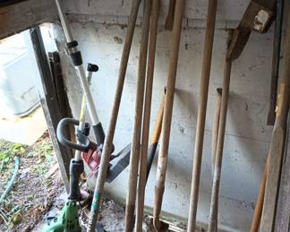 Gardening Tools - Shovels, Rakes, Wood Handled Hoe