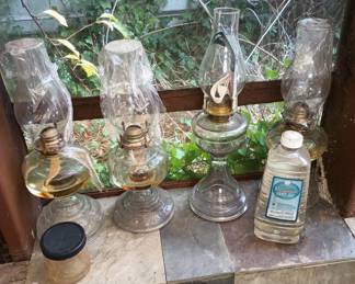 4 Glass Oil Lamps
