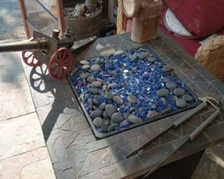 Fire Glass Fire Pit, Handheld Marine Lamp, Cast Iron Big Bang Field Artillery Metal Cannon Toy