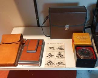 Kodak Schneider-Kreuznach Retina Curtar Xenon C 35mm F4  Retina Wide Angle Lens, Polaroid Single Reflex Camera - SX-70 and Leather Case