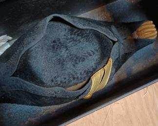 1938 Jacob Reed’s Sons US Navy Lieutenant Bicorn Hat, Epaulets, Sword Belt in Case