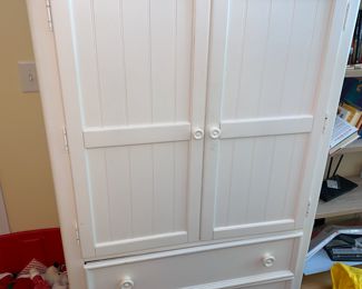 LG. White 2 draw cabinet And Christmas décor.