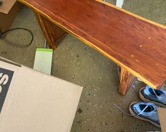 Raw edge wood bench