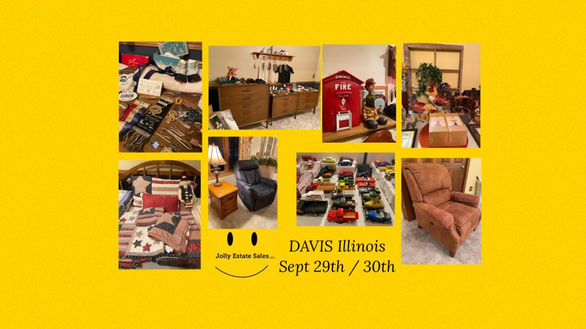 Davis Illinois Estate Sale with Jolly Estate Sales starts on 9/29/2023