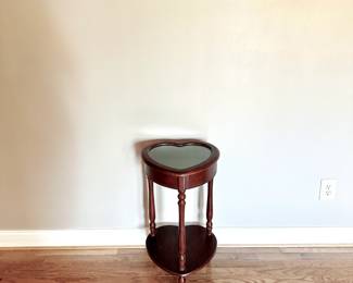 HEART SHAPED SHADOWBOX DISPLAY TABLE BY POWELL FURNITURE