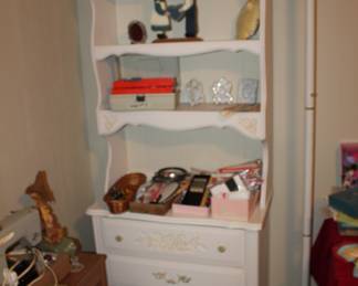girl's room French Provincial-y shelves/drawers