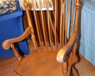 braced, comb-back solid maple armchair