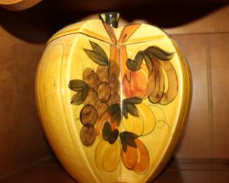 apple ceramic cookie jar