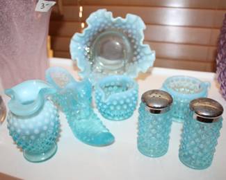 blue opalescent hobnail, Fenton?