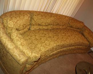 late 60's Henredon curved tuxedo sofa, original excellent condition