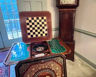 Grandfather clock, Inlaid Game Table
