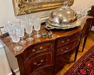 All glassware on sideboard is Waterford