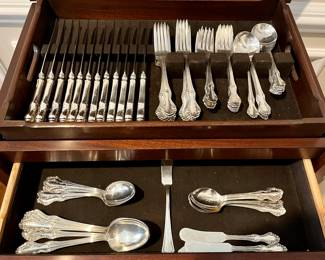 Sterling flatware set.  Many more pieces available.
